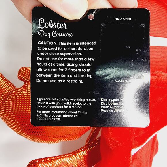 Thrills & Chills Lobster Pet Halloween Costume Size medium New - Picture 5 of 8